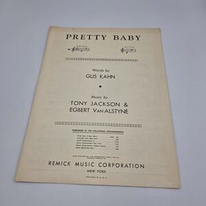 Pretty Baby Piano & Voice Sheet Music By Kahn, Jackson‎ & VanAlstyne Vintage